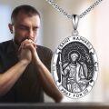 wholesale 925 Sterling Silver Saint Raphael Pray For Us Medal Pendant Necklace for Men & Women-0-4