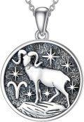 wholesale 925 Sterling Silver Aries Zodiac Sign Pendant Necklaces for Women Astrology s-0-0