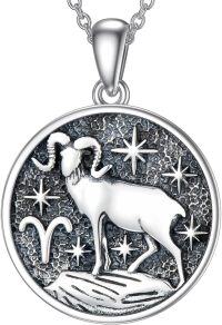 wholesale 925 Sterling Silver Aries Zodiac Sign Pendant Necklaces for Women Astrology s-Aries necklace