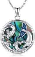 wholesale 925 Sterling Silver Abalone Shell Dolphin Ocean Wave Pendant Necklace Beach s for Women-0-0