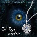 wholesale 925 Sterling Silver Evil Eye Pendant Necklace With Rotating Blue Crystal Oxidized Design-0-4