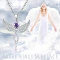wholesale Sterling Silver Angel Birthstone Necklace with 12 Crystal Gemstones for Protection & Love-0-4