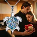 wholesale 925 Sterling Silver Abalone Shell Musical Note Sea Turtle Pendant Necklace for Women-0-5