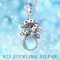 wholesale 925 Sterling Silver Blue Moonstone & Moss Agate Mushroom Pendant Necklace-0-5