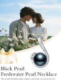 wholesale Black Pearl Necklace For Women Sterling Silver Tree Of Life Black Pearl Leaf Pendant Necklace Anniversary Jewelry Christmas Birthday Valentine Gifts For Wife Her Mom -0-3