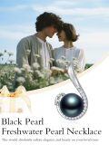 TOUPOP Sterling Silver Black Pearl Tree Of Life Leaf Pendant Necklace-0-3