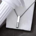 wholesale 925 Sterling Silver Black White Square Rectangle Charm Chain Pendant Necklaces s for Men Women-0-4