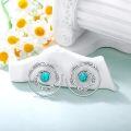 wholesale 925 Sterling Silver Genuine Turquoise Round Leaf Design Vintage Native American Hoop Earrings-0-5