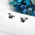 wholesale 925 Sterling Silver Black and White Skunk Stud Earrings for Women-0-2