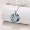 TOUPOP Sterling Silver Abalone Shell Crystal Phoenix Necklace-0-3