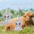 wholesale 925 Sterling Silver Highland Cow Animal Stud Earrings for Women Girls Gifts-0-5