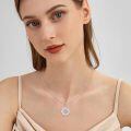 wholesale 925 Sterling Silver Sunflower Pendant Necklace You Are My Sunshine Engraved Rotating Cz Jewelry Gift-0-2