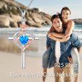 wholesale Sterling Silver Birthstones Rose Cross Heart Crucifix Pendant Necklace for Women-0-37