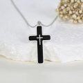 wholesale 925 Sterling Silver Black Onyx Celtic Cross Pendant Necklaces for Men & Women-0-2