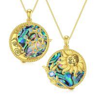 TOUPOP Sterling Silver Moon Star Necklace Sagittarius Zodiac Pendant-undefined