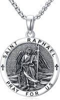 wholesale Saint Necklace For Men 925 Sterling Silver St Michael/st Christopher/st Benedict Necklace Medals Amulet Protection Pendant Religious Christian Catholic Jewelry Christmas Gifts For Men -0-0