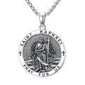 TOUPOP 925 Sterling Silver St Michael St Christopher St Benedict Necklace-0-0