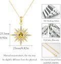 wholesale Sterling Silver Gold Plated Opal Moonstone Birthstone Starburst Necklace for Women-0-4