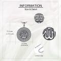 wholesale 925 Sterling Silver Allah Symbol Round Medallion Pendant Necklace for Men Women  45cm Chain Length-0-3