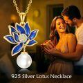 wholesale 925 Sterling Silver Lotus Necklace with Mystical Goddess Symbol - 20mm Pendant, 18-22 Chain, Hypoallergenic Jewelry Gift for Women-0-6