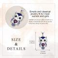 wholesale 925 Sterling Silver White Gold Plated Owl Necklace with Magic Stone for Women & Men, Wisdom Jewelry Gift-0-4
