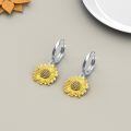wholesale 925 Sterling Silver Sunflower Daisy Drop Earrings for Women Girls Gifts -0-1