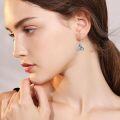 wholesale 925 Sterling Silver Abalone Shell Triquetra CZ Dangle Earrings for Women Gifts-0-1