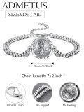 wholesale 925 Sterling Silver Saint Christopher Protect Us Charm Bracelet with 3+2 Extender Chain for Men Women Boys Girls  (Silver)-0-1