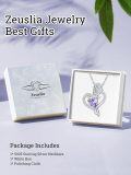 wholesale 925 Sterling Silver Birthstone Heart Pendant Necklace for Women-0-4