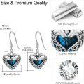 wholesale 925 Sterling Silver Blue Crystal Heart Celtic Knot Animal Drop Earrings-0-4