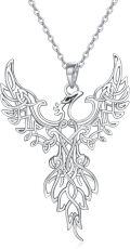 wholesale 925 Sterling Silver Celtic Knot Phoenix Bird Pendant Necklace-0-0