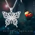wholesale 925 Sterling Silver Blue Opal Butterfly Pendant Necklaces Wholesale - Delicate Charm s for Her-0-5