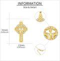 wholesale 14K Gold Celtic Knot Opal Cross Pendant Necklace for Women-0-3