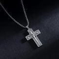 wholesale 925 Sterling Silver Cross Pendant With Nail Details On Chain Necklace-0-20