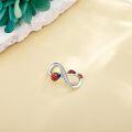wholesale 925 Sterling Silver Infinity Love Red Black Ladybug Pendant Bracelet & Necklace Set for Women's Gift-0-2