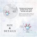 wholesale 925 Sterling Silver Heart-Shaped Cat with Wings Moonstone Stud Earrings for Women Girls Gift Idea-0-4