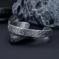 wholesale 925 Sterling Silver Metal Celtic Knot Design Adjustable Cuff Bracelet for Men & Women-0-2