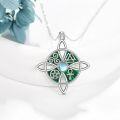 wholesale Sterling Silver Celtic Cross Witches Knot Pendant Necklace Amulet Gift-0-17