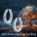 wholesale 925 Sterling Silver Hypoallergenic Small Hoop Sun Leaf Triangle Huggie Earrings for Women-0-2