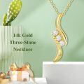 TOUPOP 14K Gold Moissanite 3 Stone Infinity Necklace, 18"-0-2