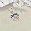 wholesale 925 Sterling Silver Sisters Pendant Necklaces - Rainbow Crystal Friendship Gifts for Sis-0-4