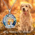wholesale 925 Sterling Silver Blue Crystal Dog & Tree Of Life Pendant Necklace-0-1