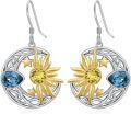 wholesale 925 Sterling Silver Celestial Sun & Stars Drop Dangle Earrings s for Women Girls Mom-0-0