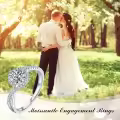 TOUPOP Sterling Silver D Color Vvs1 Moissanite Halo Engagement Ring Wedding Band-0-2