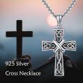wholesale 925 Sterling Silver Celtic Knot Cross Pendant Necklace for Men & Women-0-4