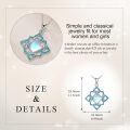 wholesale 925 Sterling Silver Blue Enamel Celtic Knot Square Stone Pendant Necklace for Women-0-2
