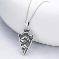 wholesale 925 Sterling Silver Wolf Head Arrowhead Pendant Necklace for Women Men s 43cm Chain Length-0-1
