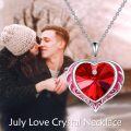 wholesale Sterling Silver Austrian Crystals Love Heart Pendant Necklace for Women-0-7