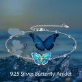 wholesale 925 Sterling Silver Blue Butterfly Chain Bracelet-0-2