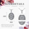 wholesale 925 Sterling Silver Custom Photo Engraved Oval Sunflower Locket Pendant Necklace for Women-0-5